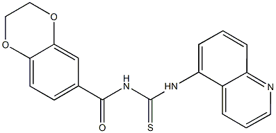 N-(2,3-dihydro-1,4-benzodioxin-6-ylcarbonyl)-N'-(5-quinolinyl)thiourea Struktur