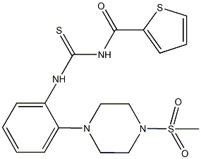 N-{2-[4-(methylsulfonyl)-1-piperazinyl]phenyl}-N'-(2-thienylcarbonyl)thiourea Struktur