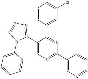 4-(3-chlorophenyl)-5-(1-phenyl-1H-tetraazol-5-yl)-2-(3-pyridinyl)pyrimidine Struktur