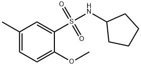 N-cyclopentyl-2-methoxy-5-methylbenzenesulfonamide Struktur