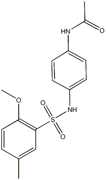 N-(4-{[(2-methoxy-5-methylphenyl)sulfonyl]amino}phenyl)acetamide Struktur