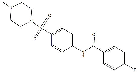 4-fluoro-N-{4-[(4-methyl-1-piperazinyl)sulfonyl]phenyl}benzamide Struktur