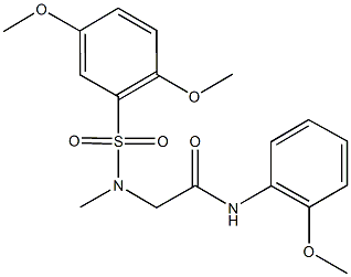 2-[[(2,5-dimethoxyphenyl)sulfonyl](methyl)amino]-N-(2-methoxyphenyl)acetamide Struktur