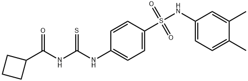 4-({[(cyclobutylcarbonyl)amino]carbothioyl}amino)-N-(3,4-dimethylphenyl)benzenesulfonamide Struktur