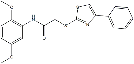 N-(2,5-dimethoxyphenyl)-2-[(4-phenyl-1,3-thiazol-2-yl)sulfanyl]acetamide Struktur