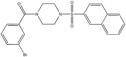 1-(3-bromobenzoyl)-4-(2-naphthylsulfonyl)piperazine Struktur