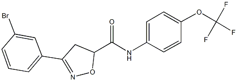 3-(3-bromophenyl)-N-[4-(trifluoromethoxy)phenyl]-4,5-dihydro-5-isoxazolecarboxamide Struktur