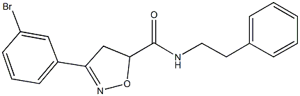 3-(3-bromophenyl)-N-(2-phenylethyl)-4,5-dihydro-5-isoxazolecarboxamide Struktur