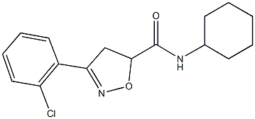 3-(2-chlorophenyl)-N-cyclohexyl-4,5-dihydro-5-isoxazolecarboxamide Struktur