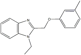 (1-ethyl-1H-benzimidazol-2-yl)methyl 3-methylphenyl ether Struktur