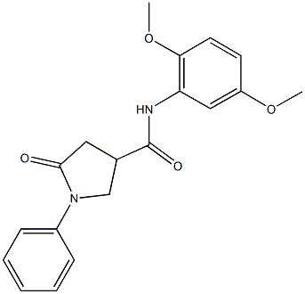 N-(2,5-dimethoxyphenyl)-5-oxo-1-phenyl-3-pyrrolidinecarboxamide Struktur