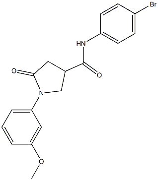 N-(4-bromophenyl)-1-(3-methoxyphenyl)-5-oxo-3-pyrrolidinecarboxamide Struktur