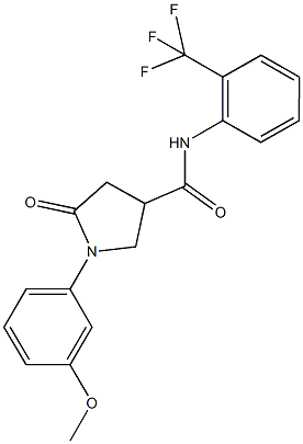 1-(3-methoxyphenyl)-5-oxo-N-[2-(trifluoromethyl)phenyl]-3-pyrrolidinecarboxamide Struktur