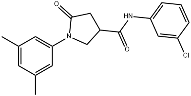 N-(3-chlorophenyl)-1-(3,5-dimethylphenyl)-5-oxo-3-pyrrolidinecarboxamide Struktur