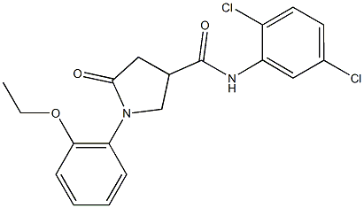 N-(2,5-dichlorophenyl)-1-(2-ethoxyphenyl)-5-oxo-3-pyrrolidinecarboxamide Struktur