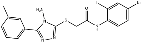 2-{[4-amino-5-(3-methylphenyl)-4H-1,2,4-triazol-3-yl]sulfanyl}-N-(4-bromo-2-fluorophenyl)acetamide Struktur