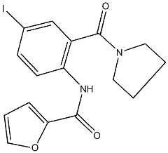 N-[4-iodo-2-(1-pyrrolidinylcarbonyl)phenyl]-2-furamide Struktur