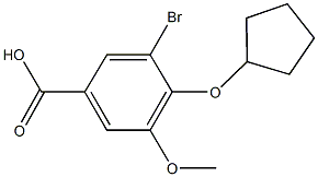 3-bromo-4-(cyclopentyloxy)-5-methoxybenzoic acid Struktur