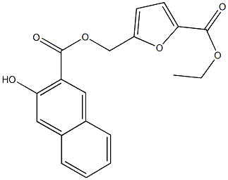 ethyl 5-{[(3-hydroxy-2-naphthoyl)oxy]methyl}-2-furoate Struktur