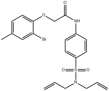 2-(2-bromo-4-methylphenoxy)-N-{4-[(diallylamino)sulfonyl]phenyl}acetamide Struktur