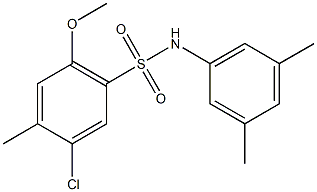 5-chloro-N-(3,5-dimethylphenyl)-2-methoxy-4-methylbenzenesulfonamide Struktur