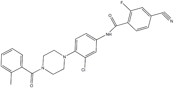 N-{3-chloro-4-[4-(2-methylbenzoyl)-1-piperazinyl]phenyl}-4-cyano-2-fluorobenzamide Struktur