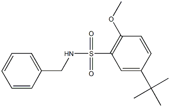 N-benzyl-5-tert-butyl-2-methoxybenzenesulfonamide Struktur