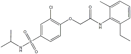 2-{2-chloro-4-[(isopropylamino)sulfonyl]phenoxy}-N-(2-ethyl-6-methylphenyl)acetamide Struktur