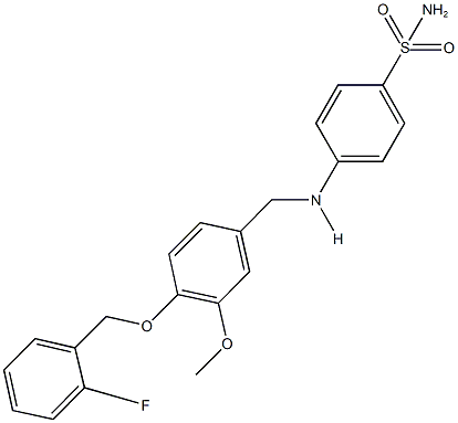 4-({4-[(2-fluorobenzyl)oxy]-3-methoxybenzyl}amino)benzenesulfonamide Struktur