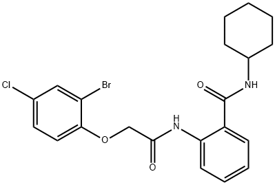 2-{[(2-bromo-4-chlorophenoxy)acetyl]amino}-N-cyclohexylbenzamide Struktur