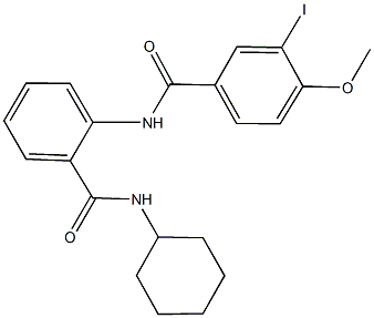 N-{2-[(cyclohexylamino)carbonyl]phenyl}-3-iodo-4-methoxybenzamide Struktur