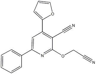 2-(cyanomethoxy)-4-(2-furyl)-6-phenylnicotinonitrile Struktur