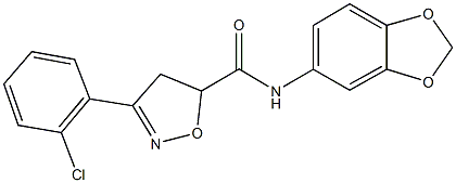 N-(1,3-benzodioxol-5-yl)-3-(2-chlorophenyl)-4,5-dihydro-5-isoxazolecarboxamide Struktur