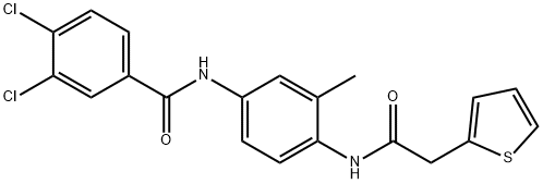 3,4-dichloro-N-{3-methyl-4-[(2-thienylacetyl)amino]phenyl}benzamide Struktur