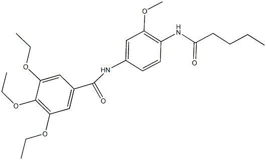 3,4,5-triethoxy-N-[3-methoxy-4-(pentanoylamino)phenyl]benzamide Struktur