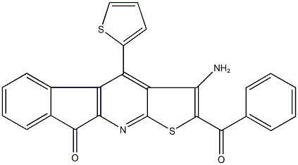 3-amino-2-benzoyl-4-(2-thienyl)-9H-indeno[2,1-b]thieno[3,2-e]pyridin-9-one Struktur