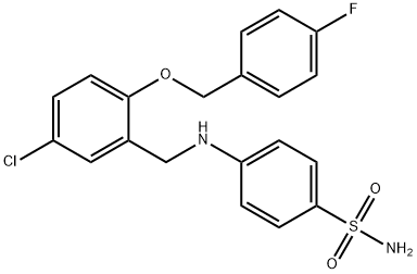 4-({5-chloro-2-[(4-fluorobenzyl)oxy]benzyl}amino)benzenesulfonamide Struktur