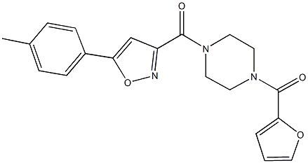 1-(2-furoyl)-4-{[5-(4-methylphenyl)-3-isoxazolyl]carbonyl}piperazine Struktur