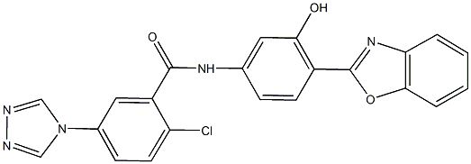 N-[4-(1,3-benzoxazol-2-yl)-3-hydroxyphenyl]-2-chloro-5-(4H-1,2,4-triazol-4-yl)benzamide Struktur