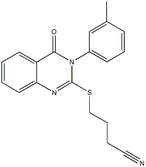 4-{[3-(3-methylphenyl)-4-oxo-3,4-dihydro-2-quinazolinyl]sulfanyl}butanenitrile Struktur