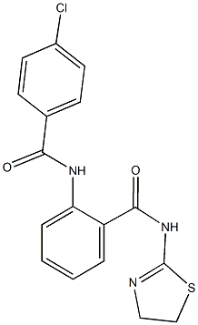 2-[(4-chlorobenzoyl)amino]-N-(4,5-dihydro-1,3-thiazol-2-yl)benzamide Struktur