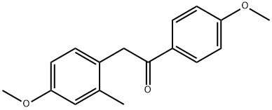 2-(4-methoxy-2-methylphenyl)-1-(4-methoxyphenyl)ethanone Struktur