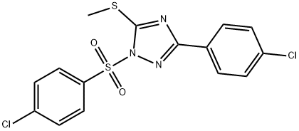 3-(4-chlorophenyl)-1-[(4-chlorophenyl)sulfonyl]-1H-1,2,4-triazol-5-ylmethylsulfide Struktur