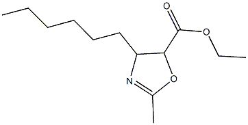 ethyl 4-hexyl-2-methyl-4,5-dihydro-1,3-oxazole-5-carboxylate Struktur