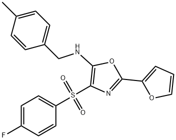 4-[(4-fluorophenyl)sulfonyl]-2-(2-furyl)-N-(4-methylbenzyl)-1,3-oxazol-5-amine Struktur