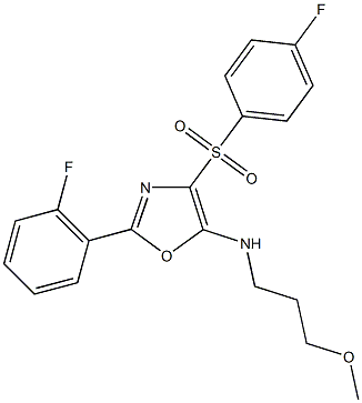 N-{2-(2-fluorophenyl)-4-[(4-fluorophenyl)sulfonyl]-1,3-oxazol-5-yl}-N-(3-methoxypropyl)amine Struktur