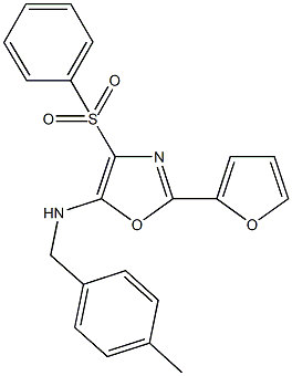 N-[2-(2-furyl)-4-(phenylsulfonyl)-1,3-oxazol-5-yl]-N-(4-methylbenzyl)amine Struktur