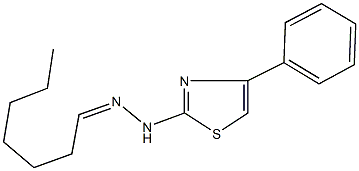 heptanal (4-phenyl-1,3-thiazol-2-yl)hydrazone Struktur