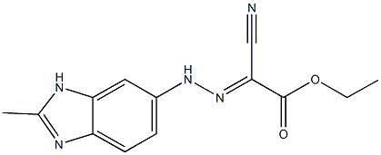 ethyl cyano[(2-methyl-1H-benzimidazol-6-yl)hydrazono]acetate Struktur