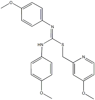 (4-methoxy-2-pyridinyl)methyl N,N'-bis(4-methoxyphenyl)imidothiocarbamate Struktur